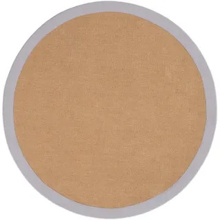 carpetfine Sisalteppich »Sisal« rund 5 mm Höhe mit farbiger Bordüre, Anti-Rutsch Rückseite, grau