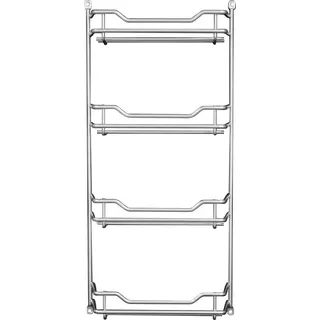 FUCHS 12er Gewürzregal leer Gewürzaufbewahrung Küchen-Regal für Gewürze, Etagenregal für 12 Gewürzdosen, ideal als Wandregal in der Küche, Menge: 1 Stück, Silber