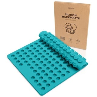 Cahuna Backmatte für Hundekekse Hundeleckerli backen, Backform aus Silikon Blume - für BPA frei und mit Rand - Wiederverwendbare Backunterlage für den Backofen