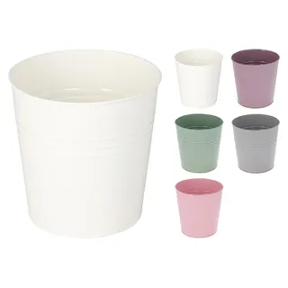 4 Stück Blumentopf Pflanzgefäß Balkontopf Übertopf verzinkt Ø13xH11cm - Grün