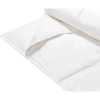 BELIANI Bettdecke Weiß Japara Baumwolle Entenfedern Entendaunen 200 x 200 cm geräuscharm luftdurchlässig leicht ganzjährig Schlafzimmer - Weiß