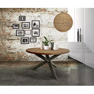 Esszimmer Rund Esstisch Holz runden Küchentisch Stil modern braun 140cm - Braun