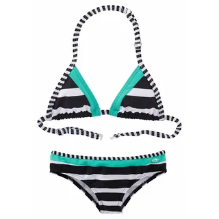 KangaROOS Triangel-Bikini "Anita Kids" mit Blockstreifen, schwarz, weiß