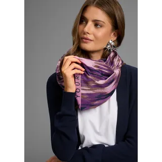 LAURA SCOTT Loop mit modischem Druck & Schrift-Mix, lila, braun, nachtblau),