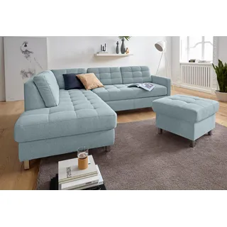 sit&more Ecksofa »Picasso L-Form«, wahlweise mit Bettfunktion und Bettkasten, blau