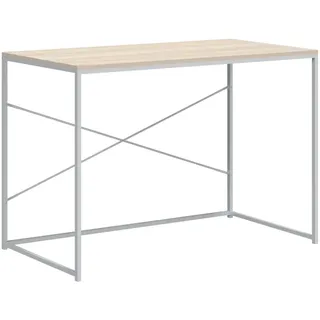 vidaXL Computertisch Weiß und Eiche-Optik 110x60x70 cm Holzwerkstoff - Braun