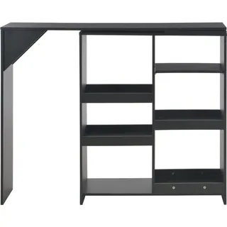 vidaXL Bartisch mit Beweglichem Regal Schwarz