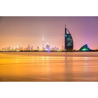 Papermoon Fototapete »DUBAI SKYLINE-EMIRAT BURJ AL ARAB«, bunt