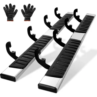 Vevor Trittbretter, 6-Zoll-Trittbretter, kompatibel mit 2019–2023 Chevy Silverado/GMC Sierra 1500/2020–2024 Silverado/Sierra 2500/3500HD Crew Cab, 201 Edelstahl-Seitentrittbretter, 227 kg, 2-teilig