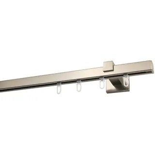 Vorhangstangenset , Edelstahlfarben , Metall , 180 cm , Heimtextilien, Vorhänge, Vorhangstangen, Vorhangstangenset