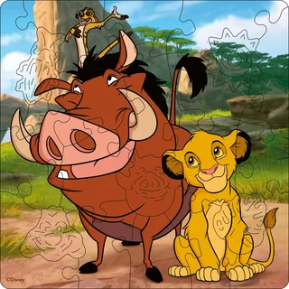 Ravensburger Wooden Puzzle Kids 12004083 - Der König der Löwen: Simba's Königreich - 22 Teile Holzpuzzle mit stabilen Puzzleteilen, 5 Whimsies und 5 Holzspielfiguren, für Kinder ab 4 Jahren