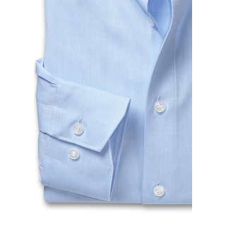Langarmhemd MARVELIS, Herren, Gr. 42, N-Gr, blau (bleu), Web, Obermaterial: 100% Baumwolle, tailliert normal, 2-Knopf-Manschette, Hemden Langarmhemd, Businesshemd, Basic, New-Kentkragen, leicht tailliert