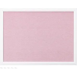 Leinen Pinnwand - Dekorative Memoboard 58 x 43 cm - 6 Pinnadeln - Weiß und Rosa