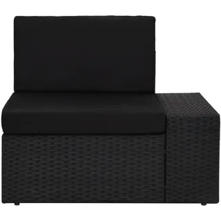 vidaXL Modulares Sofa-Eckteil mit Armlehne (links) Poly Rattan Schwarz - Schwarz
