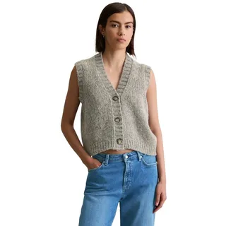Marc O'Polo Regular Fit Strickweste aus Schurwoll-Mix, Hellgrau Melange, M