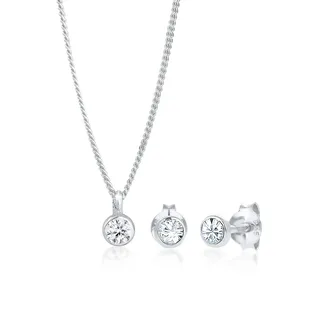 Elli Schmuckset Damen Basic mit Kristallen in 925 Sterling Silber