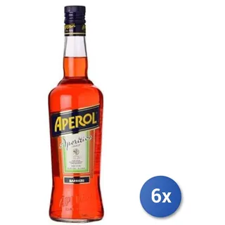 6x Aperol Transparent 700 Ml Glas Flasche