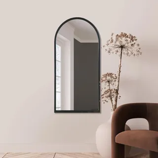 MirrorOutlet Moderner, gewölbter Wandspiegel aus Metall, groß, gewölbt, 120 x 60 cm, geeignet für Schlafzimmer, Wohnzimmer, Ankleidezimmer und Wohnräume.