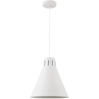 GTV - Pendelleuchte GIANNI Hängelampe Deckenlampe E27 weiß Metall Lampenschirm 32 cm höhenverstellbar Esszimmer Wohnzimmer Küche modern skandinavisch