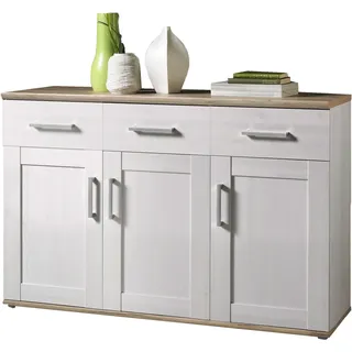 Stella Trading Sideboard 140 x 88 x 45 cm weiß / lärchefarben
