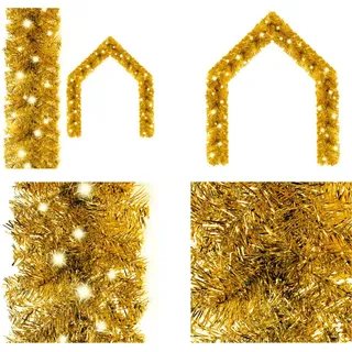 vidaXL Weihnachtsgirlande mit LED 5 m Golden - Girlande - Girlanden - Künstliche Weihnachtsgirlande - Künstliche Weihnachtsgirlanden - Gold