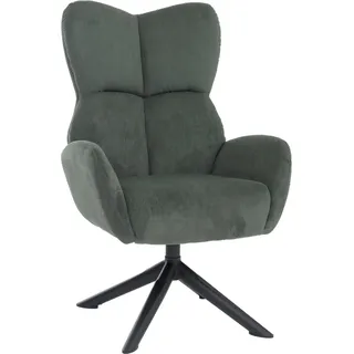 MCW Loungesessel Q54 Drehbar Metall Cord Grün