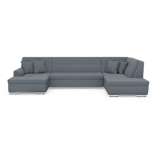 DOMO collection Eckcouch Wohnlandschaft Polyester U-Form 3-Sitzer Grau