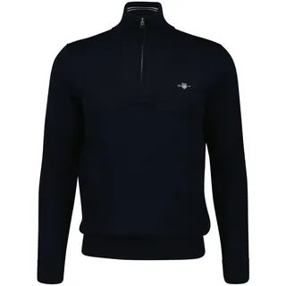 Sweater GANT "Strickpullover CLASSIC COTTON HALF ZIP", Herren, Gr. M, blau, Obermaterial: 100% Baumwolle CO., Sweatshirts Sweater