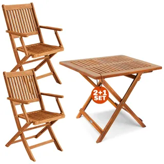 Casaria® Balkon-Set für 2-Personen, Wetterfest FSC®-zertifiziert - Braun