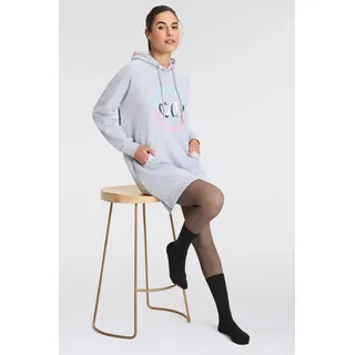 Zwillingsherz Sweatkleid »"Love Yourself More"«, mit Kapuze, Taschen, Front und Backmotiv und Pailletten Zwillingsherz light grey L/XL