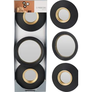 Set 3 Spiegel Wand Rund Mit Rahmen - 25 CM