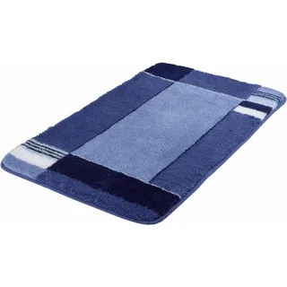 Badematte KLEINE WOLKE "Padova, Badvorleger, Badezimmer Teppich" Gr. 3, blau (marineblau), H:20mm, Kunstfaser, Badematten, Badematte, Badteppich, modernes Design, mit Bordüre, Kundenliebling