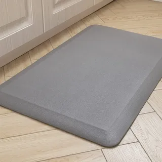 Carvapet rutschfest Küchenteppich Anti Ermüdungsmatte 20MM Dicke Küchenläufer Schaum-Stehmatten PVC Wasserdicht Laufteppich Küchenmatte Bodenmatte(Grau,44x70cm)