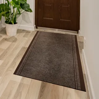 Andiamo Läufer »Mitch, Made in Belgium« rechteckig 6 mm Höhe Schmutzfangläufer, meliert, mit Bordüre, In- und Outdoor geeignet, braun