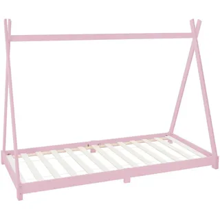 ML-Design Kinderbett Tipi 90 x 200 cm Kiefer massiv rosa/pink