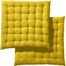 Bild von Stuhlkissen 2er-Pack, gelb#gelb, 40x40x3 cm)