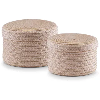 Zeller Korb-Set mit Deckel 2-tlg. rund natur