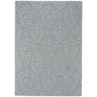 benuta Nest Outdoorteppich Cleo Beige/Türkis 120x170 cm , Textil , Rechteckig , 120x170 cm , Oeko-Tex® Standard 100 , wasserabweisend , Teppiche und Böden, Teppiche, Outdoorteppiche