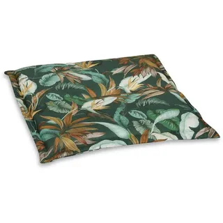 Gartenhockerauflage , Braun, Petrol, Beige, Hellbraun, Minttürkis, Beigebraun , Textil , Floral , Füllung: Schaumstoff, Vlies,Schaumstoff, Vlies , 48x4x48 cm , Made in Germany , hochwertige Qualität , Heimtextilien, Wohntextilien, Sitzkissen