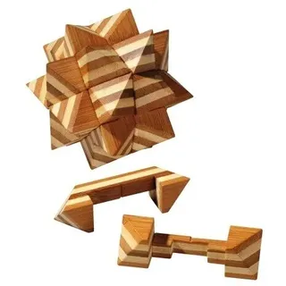 Apollo-Puzzle - Bambus - 12 Puzzleteile - Denkspiel - Knobelspiel - Geduldspiel