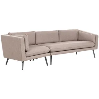 Beliani Garten Ecksofa 3-Sitzer rechte seite beige modular Loretello , Beige, Grau , Textil , 243x70x76 cm , Gartenmöbel, Loungemöbel, Gartensofas & Loungesofas
