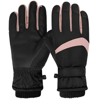 Feelorna Damen Winter Ski Handschuhe, Winddicht Thermische Touchscreen wasserdichte Surface&Fleece gefütterte Winter Warme Handschuhe für Skifahren Radfahren Outdoor Sport