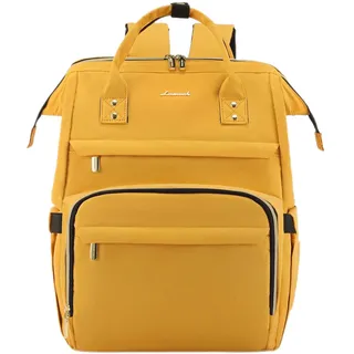 LOVEVOOK Laptop Rucksack Damen 15,6 Zoll, Wasserdicht Schulrucksack Mädchen Teenager Schultasche mit USB Ladeanschluss, Groß Rucksäck Backpack für Schule Uni Reise Arbeit Gelb