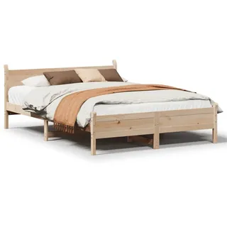 vidaXL Massivholzbett ohne Matratze 120x200 cm Kiefernholz - Braun