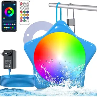 20W Poolbeleuchtung Unterwasser Licht Led Mit 8m Kabel, RGB Pool Beleuchtung Mit Magnet, IP68 Wasserdicht Dimmbar Farbwechselnde Poollicht Mit App