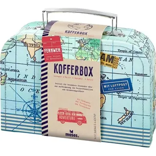 Moses moses. Fernweh Geschenkkoffer Allzweckbox, für Geldgeschenke Reiseerinnerungen, kleine Reise-Utensilien, Hochzeiten und Reisegutscheine, mit Grußkarte