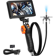 Bild Industrielles Endoskop, Digitale Endoskop-Inspektionskamera mit wasserdichter Kamera, Kanalkamera mit 5-Zoll-Bildschirm 0–180° bidirektional 4500mAh-Akku