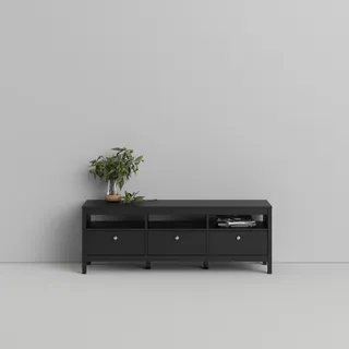 Home affaire TV-Bank »Madrid, TV-Möbel, Fernsehtisch, TV-Unit, Media-Möbel, Sideboard,« mit 3 Schubladen und 3 offenen Fächern, Breite 151 cm, Höhe 54 cm, schwarz