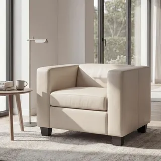 Sessel Loungesessel Lille ~ Kunstleder, weiß