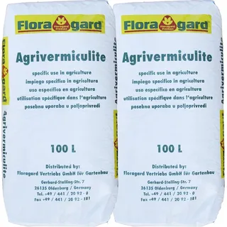 Floragard Vermiculite 200 L (2×100 L, 2–3 mm) – mineralisches Substrat zur Boden- und Substratverbesserung für Garten, Anzucht & Zimmerpflanzen – auch als Brutsubstrat für Reptilien im Terrarium